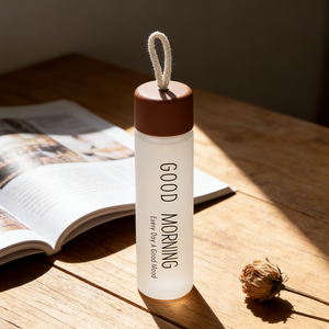 Bouteille d'eau portable personnalisable en verre sodocalcique, petite et mignonne, 360 ml, avec couvercle-bol - Product Image 6
