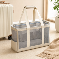 Sac de transport pliable personnalisable en PVC pour animaux de compagnie |   Respirant et sans odeur |   Fenêtre transparente |   Sac à main élégant pour chiens et chats pour l'été
