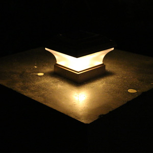 Outdoor Solar Pillar <b>Light</b> 10cm Aluminum Alloy <b>LED</b> Lighting For Garden Fence Wall Mount With <b>Light</b> <b>Sensor</b> - Product Image 2