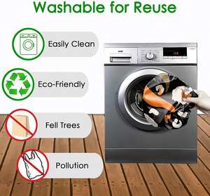 Sac de courses RPET à motif artistique, écologique, réutilisable, pliable, personnalisable, durable, design plat pour le stockage en supermarché - Product Image 6