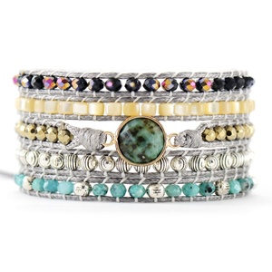 Pulsera de declaración con gema central de amatista y turquesa vintage 2026, chapado en negro, diseño geométrico cristiano, alta calidad, para aniversario - Product Image 6