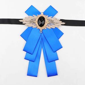 Kadın büyük papyon moda güzel şerit düz renk kelebek ilmek papyon Polyester kravat Pin yaka - Product Image 6