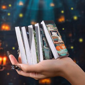 50 autocollants en papier par paquet, série de parchemins fantastiques, autocollants à thème enchanté, éléments de fond vintage, découpés, finition brillante pour - Product Image 2