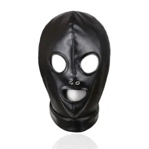 BDSM Sex Mask Fetisch Hood Offener Mund und Augen Produkte für Erwachsene