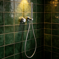 HONGDEC Kit de douche mural encastré chromé avec pistolet pulvérisateur, pulvérisateur à main, mitigeur à bouton moleté pour salle de bain