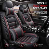 Housses de siège de voiture en similicuir intégral, universelles, 7 pièces, ensemble complet, protection de siège auto quatre saisons pour voitures 5 places