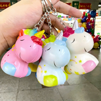 Porte-clés jouet anti-stress en forme de donut animalier pour enfants, en mousse PU, dessin animé, pour soulager l'anxiété et la décompression, pendentif de sac à dos