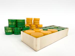 38*9mm nhựa màu xanh lá cây và màu vàng cổ điển giáo dục backgammon cờ cho trẻ em và người lớn giải trí - Product Image 3