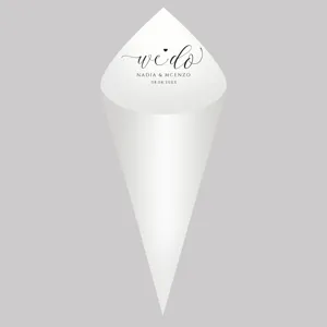 Conos de confeti de papel blanco personalizados al por mayor nombres personalizados <span class=keywords><strong>fechas</strong></span> para bodas despedida de soltera fiestas de graduación Acción de Gracias - Product Image 6
