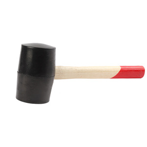 Marteau en caoutchouc Tianyu Zhengkun avec manche en bois, tête ronde, pour pose de carrelage, qualité industrielle, caoutchouc massif - Product Image 2