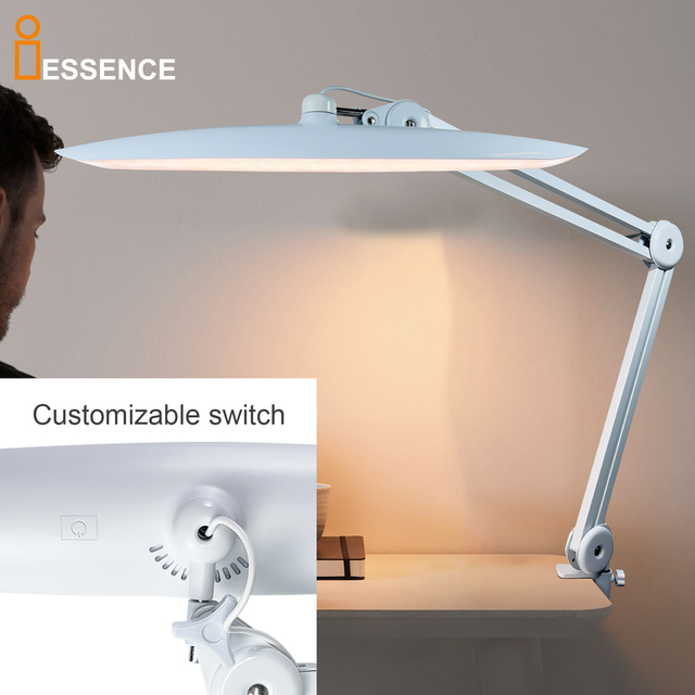 High Illuminated LED Manicure and Beauty Work Table Lamp with 10 Steps Dimming and 5 Colors Temperature for Study Desk