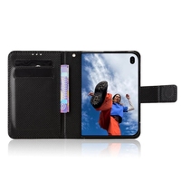 Étui portefeuille en cuir PU texturé diamant de luxe pour iPhone Duo Flip Mobile Phone