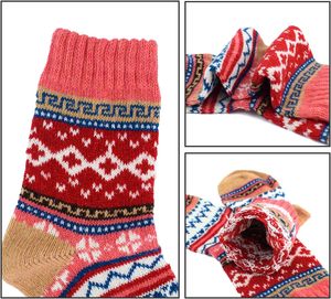 Women's Winter Thick Warm Thermal Fuzzy Jacquard <b>Wool</b> Nordic <b>Socks</b> <b>100</b>% <b>Wool</b> Crew Length Breathable Knitted Nordic Cartoon - Product Image 3