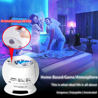 Projecteur d'étoiles Aurora avec haut-parleur Bluetooth, lumière de nuit à ondulations d'eau et lueur de lune pour une ambiance romantique dans la chambre