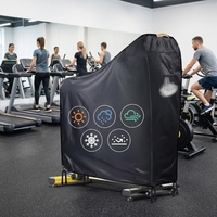 Housse de vélo d'exercice robuste 420D avec aération, boucle coupe-vent, housse de vélo de spinning, sac de rangement pour vélo de spinning