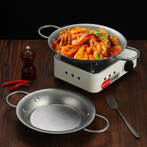 Sartén de Paella Valenciana de acero inoxidable para exteriores Retro, sartén de cangrejo, sartén para ensalada, bandeja para servir mariscos - Product Image 3