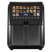 Friteuse à air numérique 9L entièrement en acier inoxydable, avec menus prédéfinis multiples, friteuse électrique OEM ODM, marque privée, friteuse à air intelligente