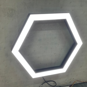 Modern <b>Silver</b> Finish Aluminum Honeycomb Hexagon LED Pendant <b>Lamp</b> Home Office-Easy Suspension Installation - Product Image 4
