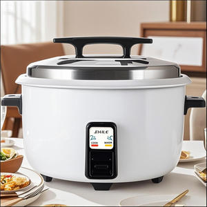 Olla arrocera comercial de 1200W, forma de tambor de acero inoxidable de 10L, accesorio azul blanco de 6L, taza medidora, olla interior eléctrica Manual - Product Image 3