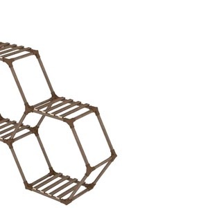 Multi-Purpose Geometric <b>Shelf</b> Wood Freestanding Home Decor Living Room Display <b>Rack</b> - Product Image 2