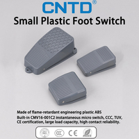 Petit interrupteur au pied industriel CNTD CFS-201, type à réinitialisation automatique, 10A 250V, boîtier métal-plastique, 1NO/1NC, IP20, interrupteur étanche personnalisé