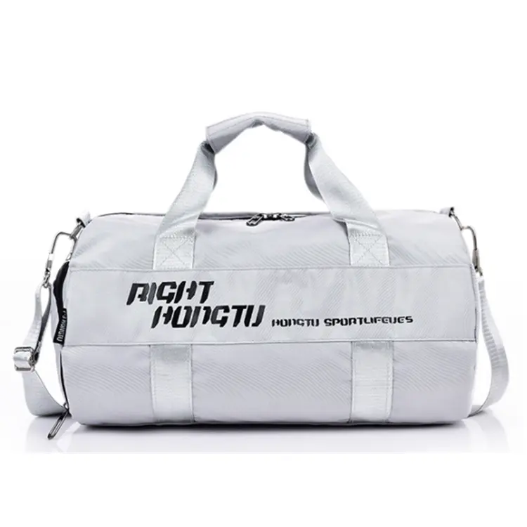 Waterproof Logo Custom Nylon Heavy Duty Fashion Large Womens Male Men Sports Carry Gym Duffle Bag with Shoe Compartment