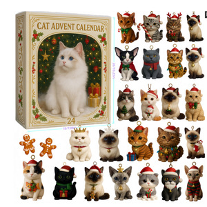 Calendario de Adviento de Gatos, Caja de Juguetes de Papel de 24 Días, Set de Regalo de Cuenta Regresiva Navideña con Mini Figuras de Gatos, Decoración Navideña Desprendible - Product Image 3