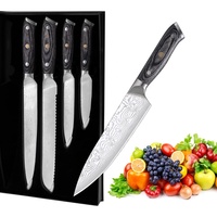 Vente en gros 3Cr13 Ensemble de couteaux en acier inoxydable 5 pièces Chef professionnel Couteaux de cuisine à découper Ensemble de couteaux de cuisine avec boîte-cadeau