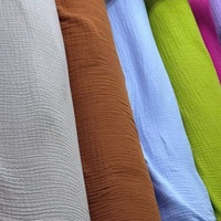 Tissu en mousseline de coton double couche respirant et léger pour couverture d'emmaillotage pour bébé et fabrication de vêtements pour nourrissons