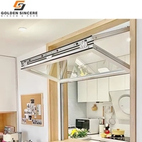 Fenêtre pliante verticale en aluminium GS, cadre moderne, verre pliable, fenêtre de service pour cuisine ou bar