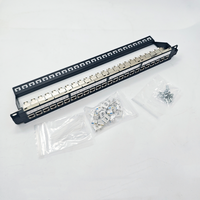 Panneau de brassage réseau blindé STP 24 ports CAT6 CAT6A CAT7 de haute qualité avec modules en alliage de zinc