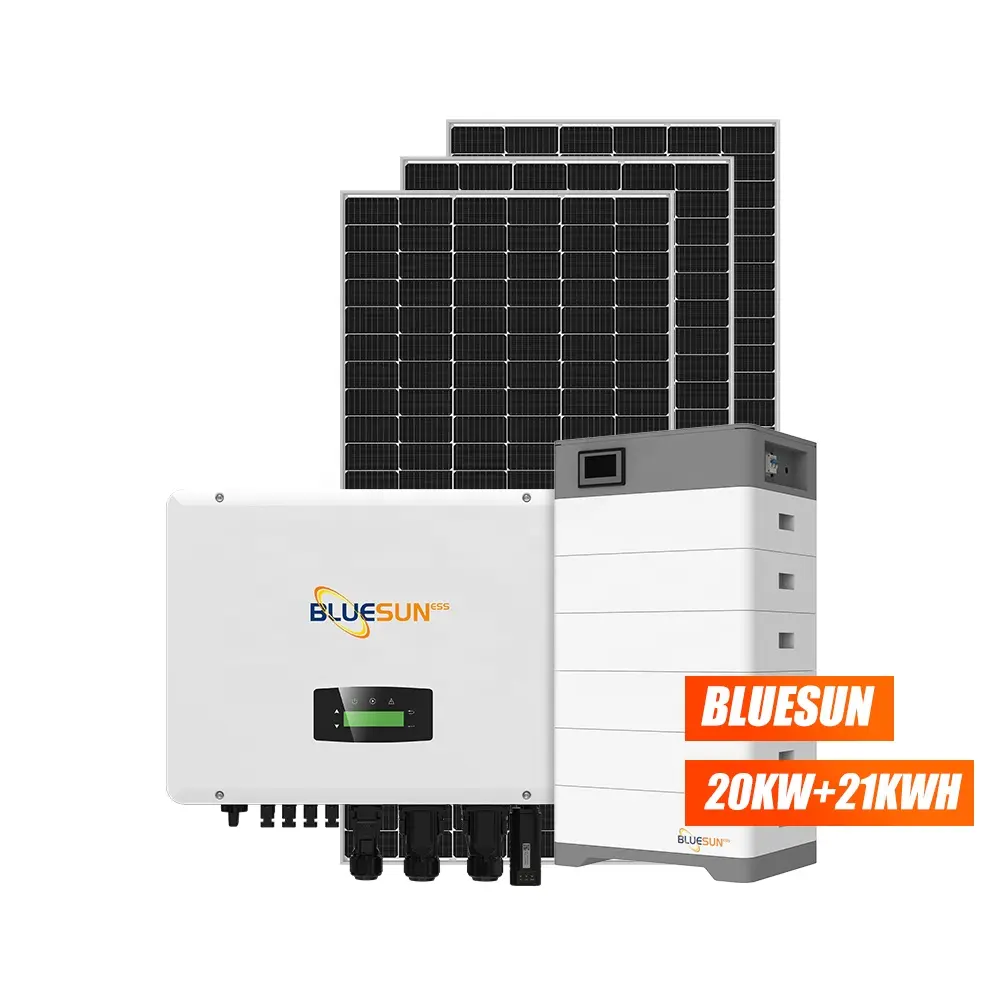 Panel surya Mono 540W, 570W adalah 20Kw 30Kw tiga fase sistem surya 380V dengan kit Pv surya di atap