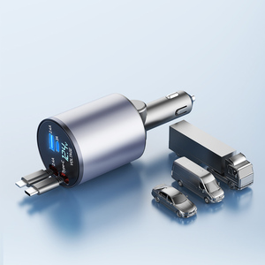 Gran oferta, cargador de coche retráctil de súper carga de 100W, Cable incorporado, pantalla Digital, cargador de coche, adaptador <span class=keywords><strong>Universal</strong></span> de carga rápida - Product Image 4