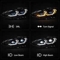Ensemble de phares LED BK pour BMW Série 4 2020-2026, yeux dorés, DRL Spoon, projecteur laser bicolore, Plug and Play