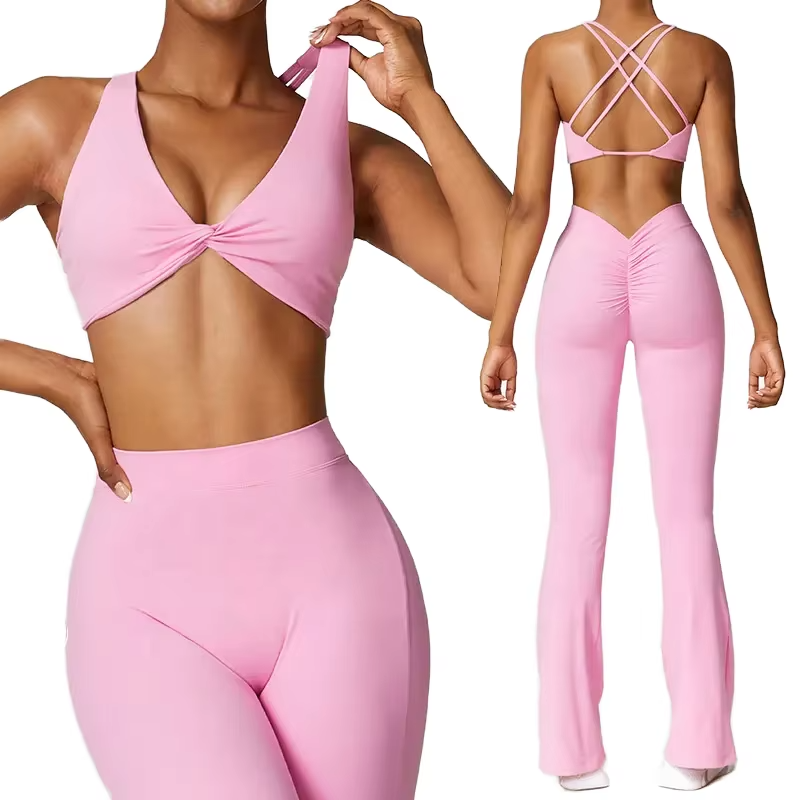 8449 Ropa Deportiva Mujer Tendencia 2023 Wholesale Gym Wear Plus Size Workout Fitness Yoga Sets Custom Logo