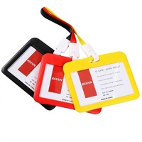 Porte-badge double face en plastique transparent coloré, style moderne et minimaliste, pour cartes d'étudiant et de travailleur – Vente directe
