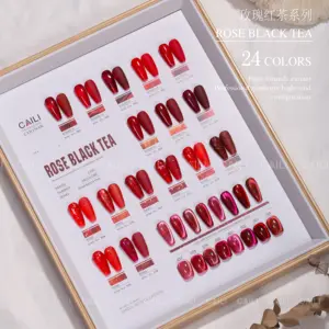 Set di smalto gel tinta unita da 15ml gel uv smalto per unghie 24 diversi colori rosso gel polacco set scatola logo personalizzato CE e MSDS