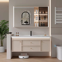 Meuble-lavabo de salle de bain design moderne de 1200 mm avec miroir intelligent et vasque en céramique