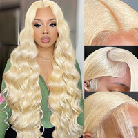 Perruques Lace Front HD sans colle 13x4 en cheveux vierges Remy vietnamiens en gros # Cheveux de couleur blonde 613 de haute qualité, densité personnalisable