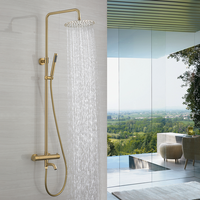Ensemble de robinets de douche thermostatiques en acier inoxydable 304 brossé de haute qualité à 3 fonctions pour salle de bain