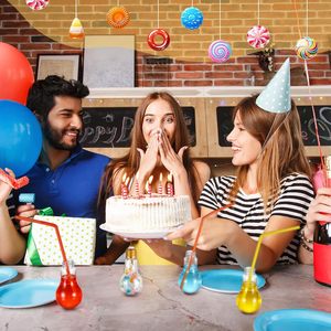 Modern LED Light <b>Bulb</b> Cups Straw Lid 16oz PET Plastic Juice Bottle RGB Flash Drink Glasses Glow Portable Eco-Friendly Party - Product Image 6