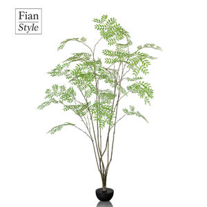 フォン・イアン 高品質ソルバスの葉と鉢 北欧風フェイクグリーン クリスマス ウェディング 室内用 ショッピングモール モダンホームデコレーション - Product Image 2