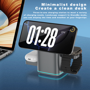 Productos de Tendencia 2025 180 °   Cargador Inalámbrico Magnético 3 en 1 de Alta Calidad con Rotación, Cargador Rápido de 15 W para iPhone 15 - Product Image 4