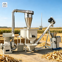 Machine à fabriquer des aliments pour animaux de ferme en acier inoxydable électrique 1-2t/h, ligne complète de production de granulés d'aliments pour animaux, utilisation agricole
