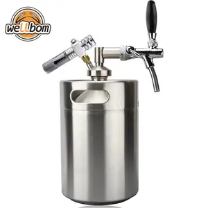 Stainless Steel Premium 5L Mini Beer Keg Home Brewing Beer Growler