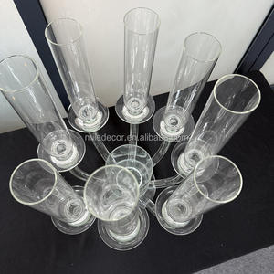 Décoration de fête de mariage de luxe Candélabre en cristal 8 bras Pilier Tube Centres de table Bougeoirs - Product Image 4