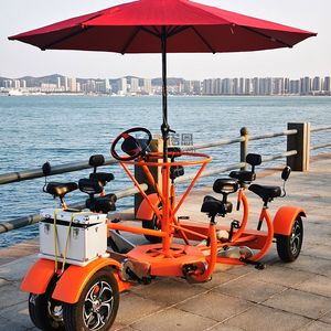 Meilleur fabricant de vélos électriques pliants unilatéraux à 7 places pour excursions, bus de fête, ou voitures de type beer bike - Product Image 1