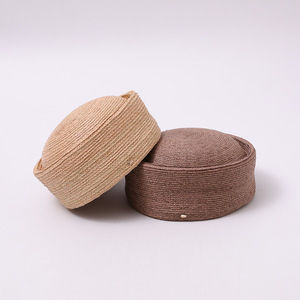 Chapeau Pillbox en Paille Raffia Haut de Gamme Style Rétro Français pour Femme, Béret Formel Réglable à Calotte Ronde - Product Image 3