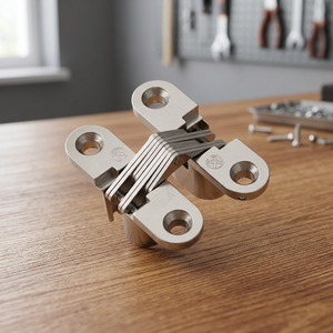 Charnière invisible moderne en alliage de zinc, design traditionnel, ouverture à 180°, panneaux latéraux étroits, portes de meubles, armoires, cuisines - Product Image 2