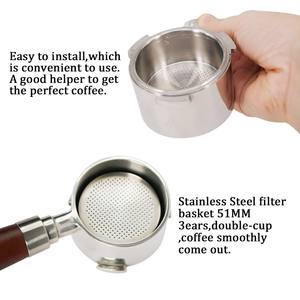 Portafiltro de café de fábrica china, tienda AM, <span class=keywords><strong>mango</strong></span> de madera, máquina de café expreso sin fondo de acero <span class=keywords><strong>Delonghi</strong></span>, 1 Uds. - Product Image 5